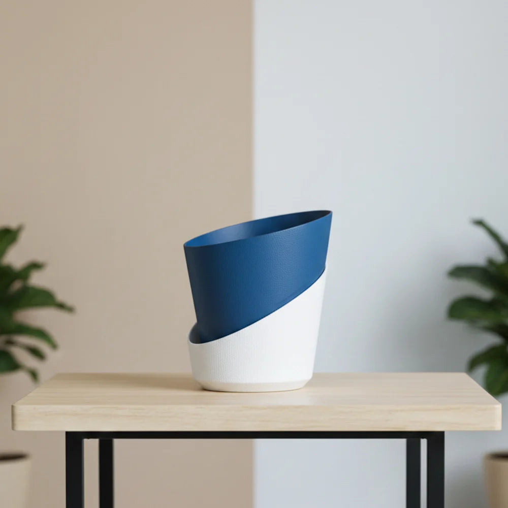 Atlantis 4.5″ Self-Watering Ceramic Pot – Elegant Modern Planter for Indoor Plants